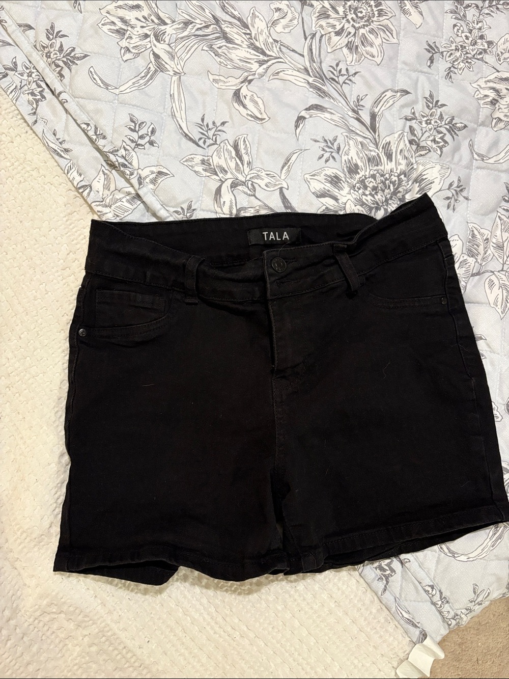 Tala Black High-Rise Denim Shorts